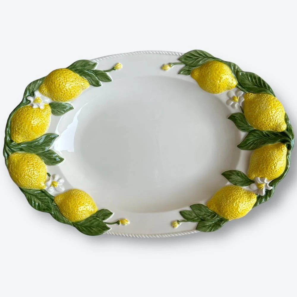 Italian Handmade Large Ceramic Lemon Plate