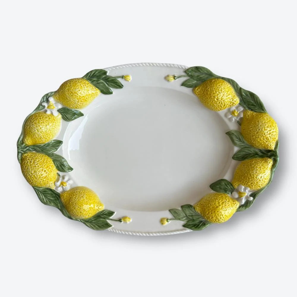 Italian Handmade Medium Ceramic Lemon Plate