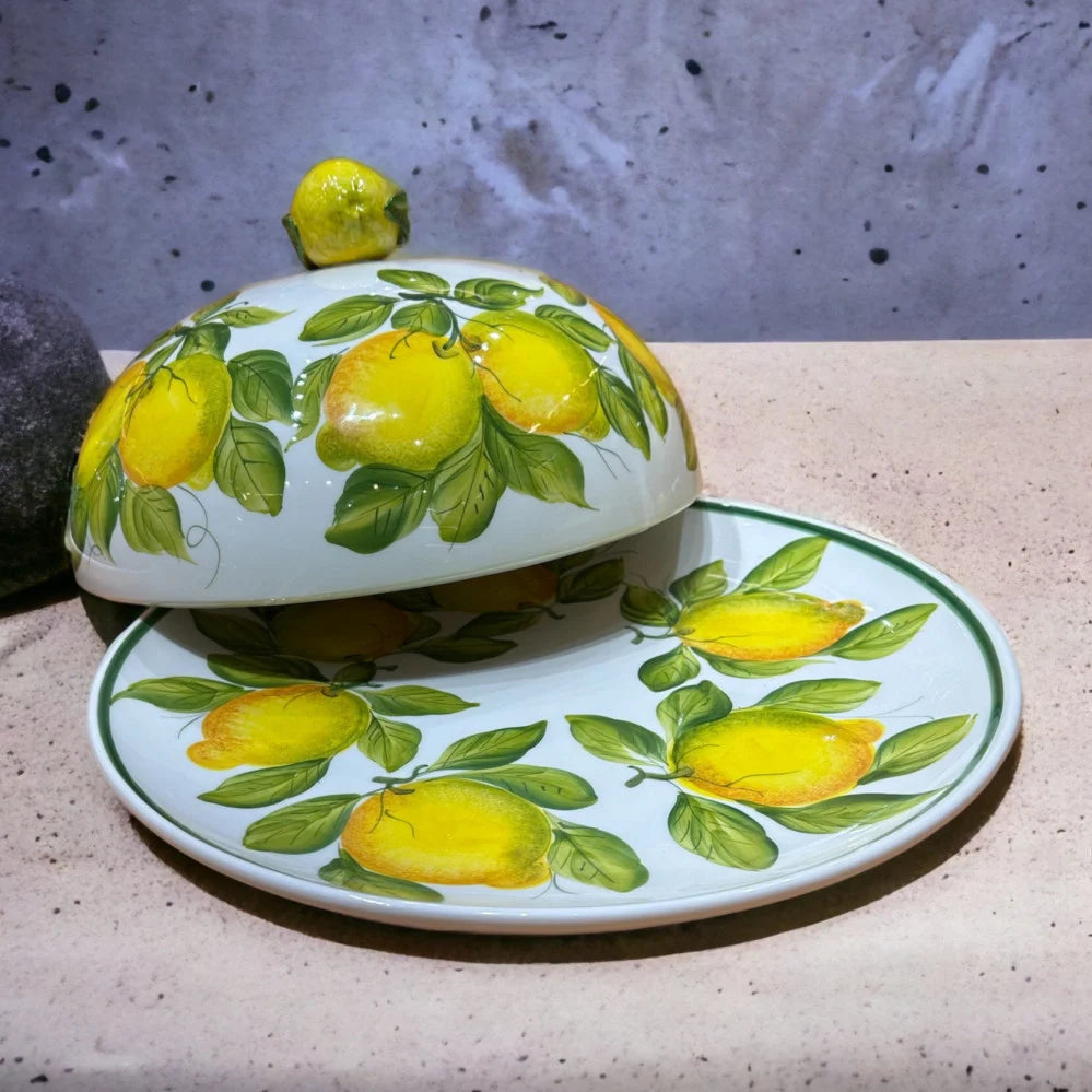 Italian Handmade Ceramic Lemon Dome Serving Plate