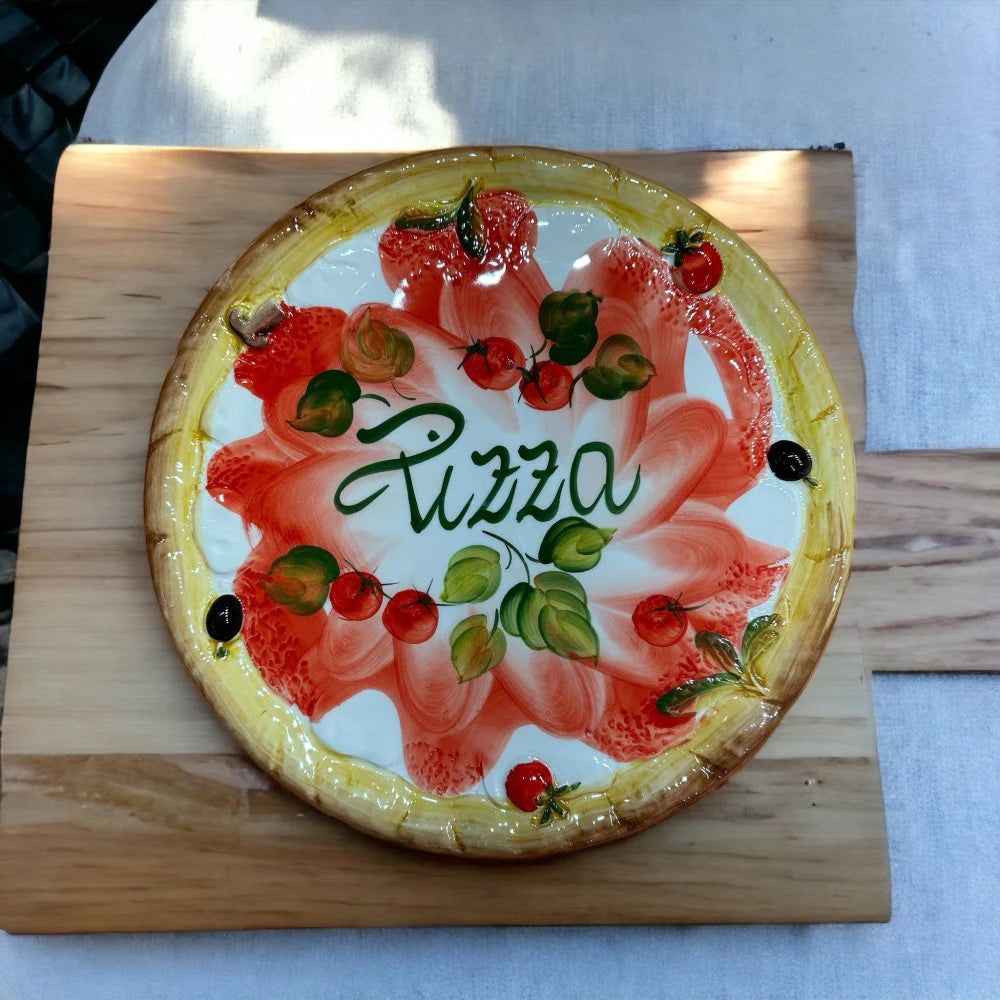 Italian Handmade Ceramic Pizza Plate