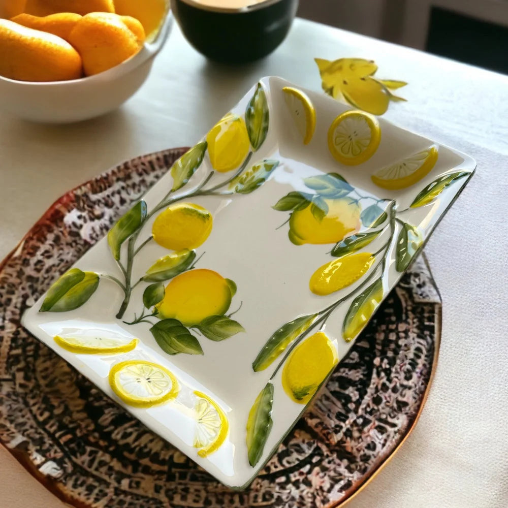 Rectangular Lemon Ceramic Serving Dish