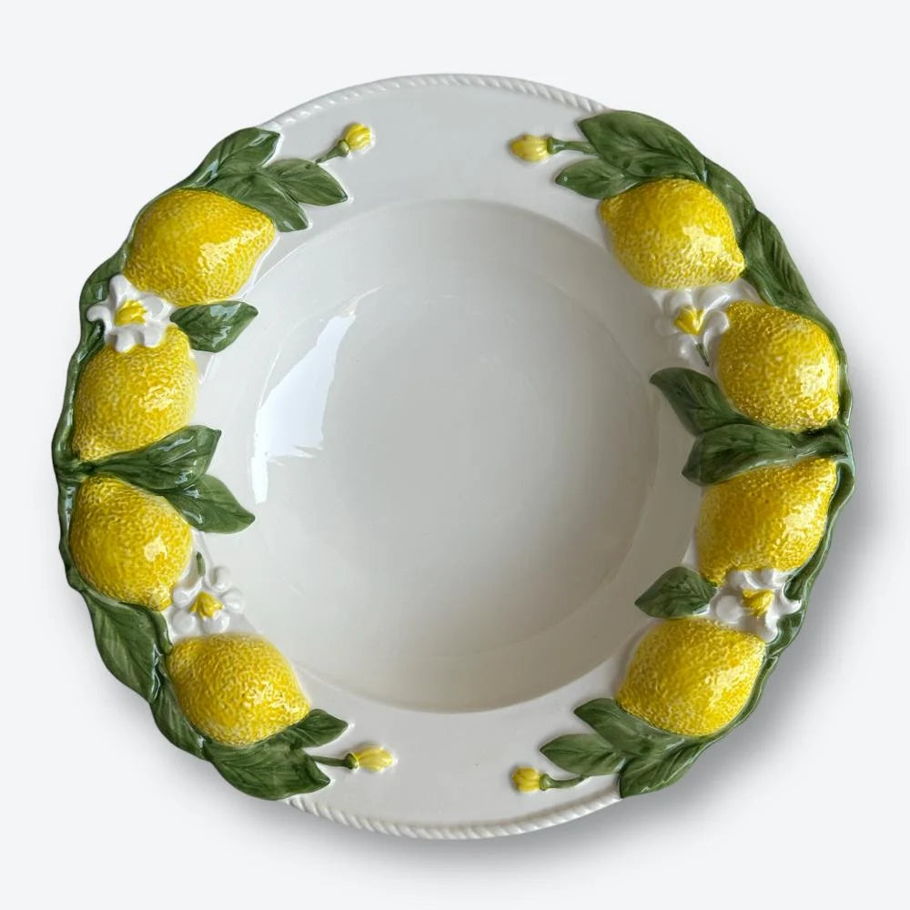 Italian Handmade Medium Ceramic Lemon Bowl